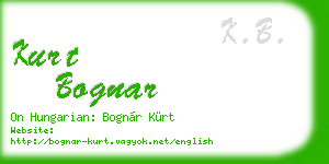 kurt bognar business card